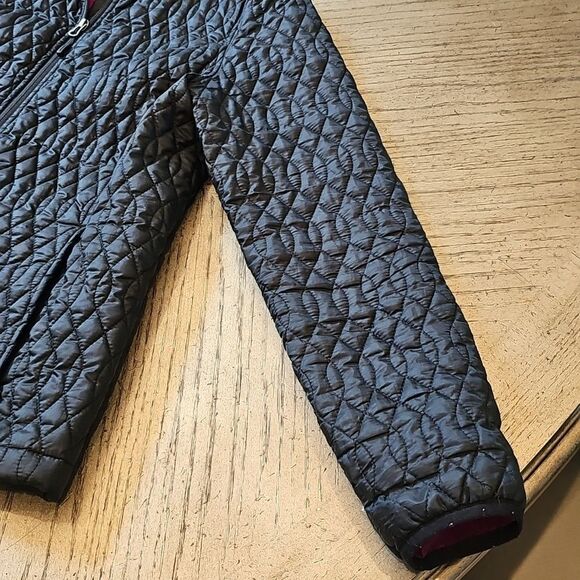 Lands' End Black Quilted Jacket Size M - Picture 3 of 15